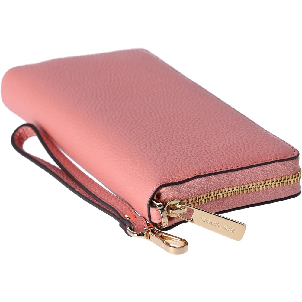Michael Kors Jet Set Travel Large Pebbled Leather Continental Wallet Wristlet - Picture 4 of 5